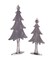 Melrose Set of 2 Gray and Silver Christmas Tree Tabletop Decor 27"